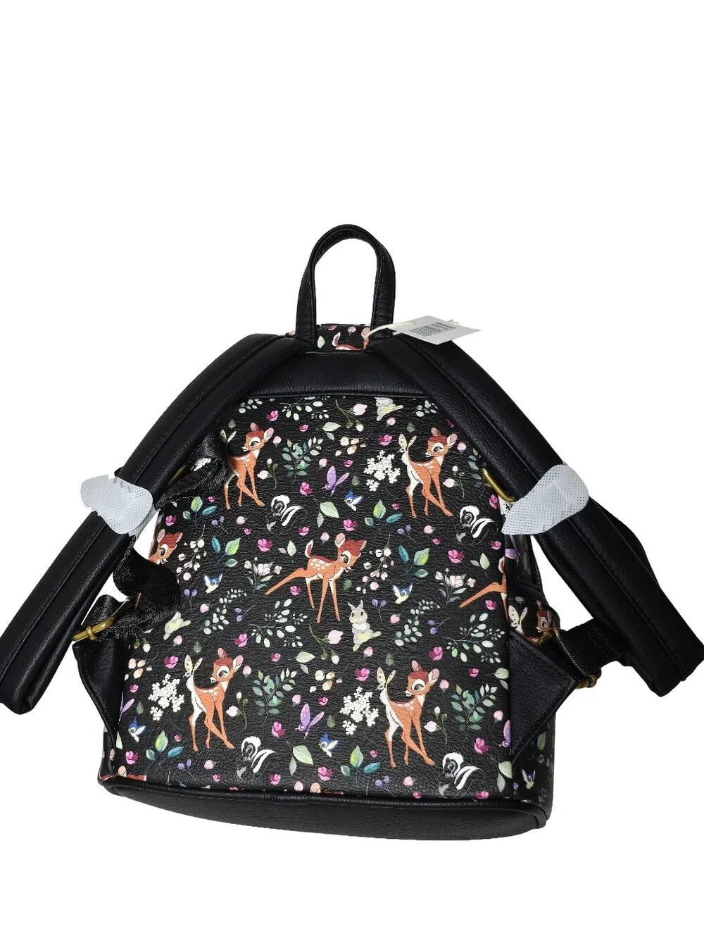 Disney Parks Loungefly Bambi AOP Black Floral Mini Backpack NWT